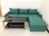  Bộ ghế sofa góc giá rẻ 2m2 x 1m6 màu xanh ngọc vải nỉ bố 