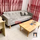  Bộ bàn ghế salon giá rẻ | sofa giường nằm nhỏ gọn xám nhung 