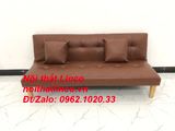  Bộ ghế sofa bed giường nằm 1m7 phòng khách simili giả da nâu 