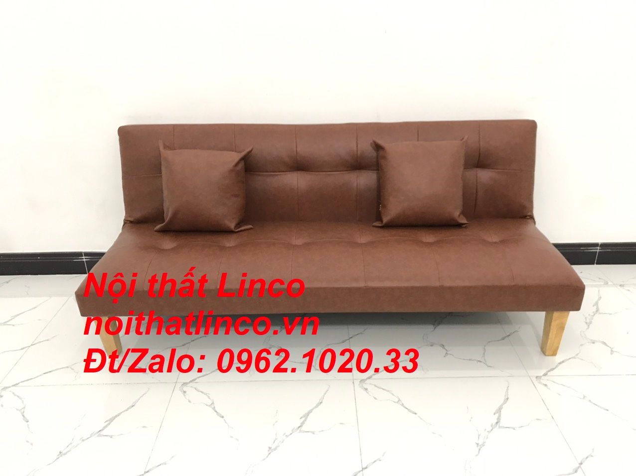  Bộ ghế sofa bed giường nằm 1m7 phòng khách simili giả da nâu 