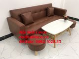  Bộ ghế sofa băng đa năng dài 2m bật giường nằm simili nâu 