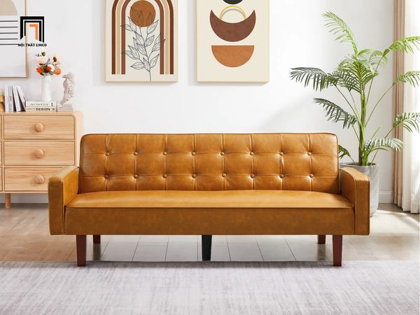 ghế sofa giường bật nằm bọc da