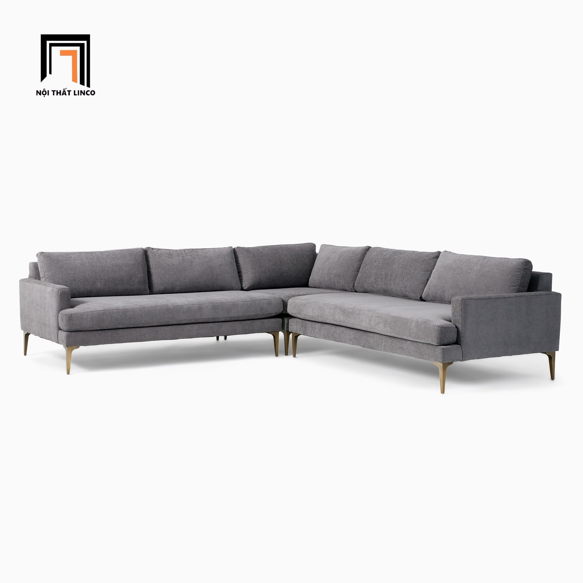  Bộ ghế sofa góc phòng khách GT133 Andes 2m2 x 2m2 xám đậm 