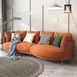  Ghế sofa văng cong dài 2m6 BT251 Shelby vải nỉ nhung cho shop tiệm 