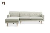  Ghế sofa góc chữ L 2m3 x 1m6 GT203 Elias xám trắng cho chung cư 