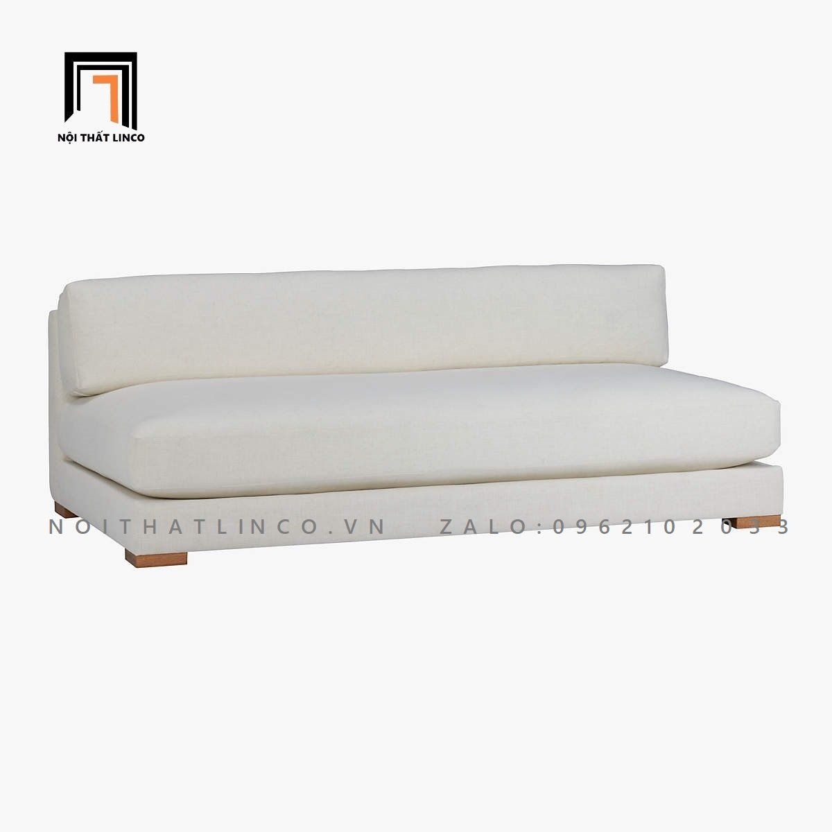  Ghế sofa băng giường GT4-Pizza màu trắng kem dài 2m 