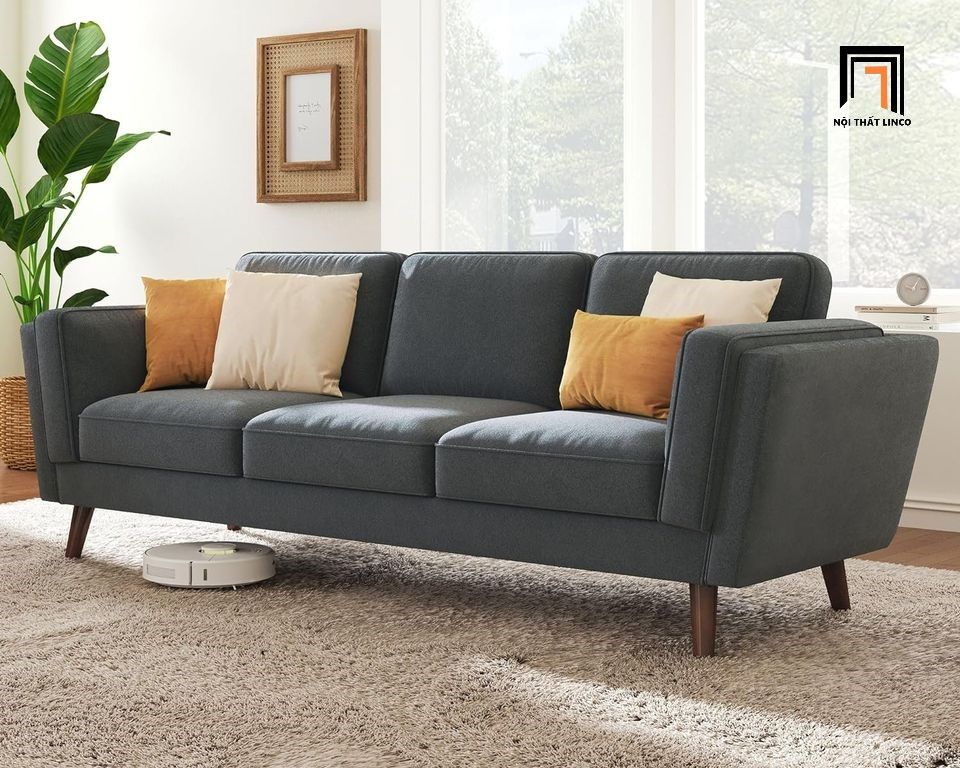  Ghế sofa văng 3 nệm ngồi BT246 Denver màu xám đen dài 2m3 