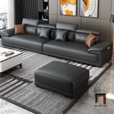  Bộ ghế sofa góc L sang trọng GT176 Souris 2m6 x 1m7 da giả đen 