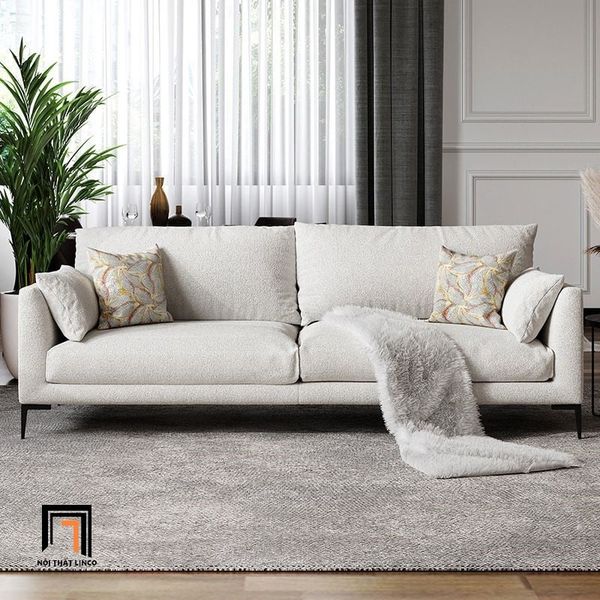 bộ ghế sofa nỉ xám trắng