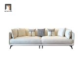  Ghế sofa băng 3 nệm ngồi BT196 Dumas 2m4 da giả trắng kem 