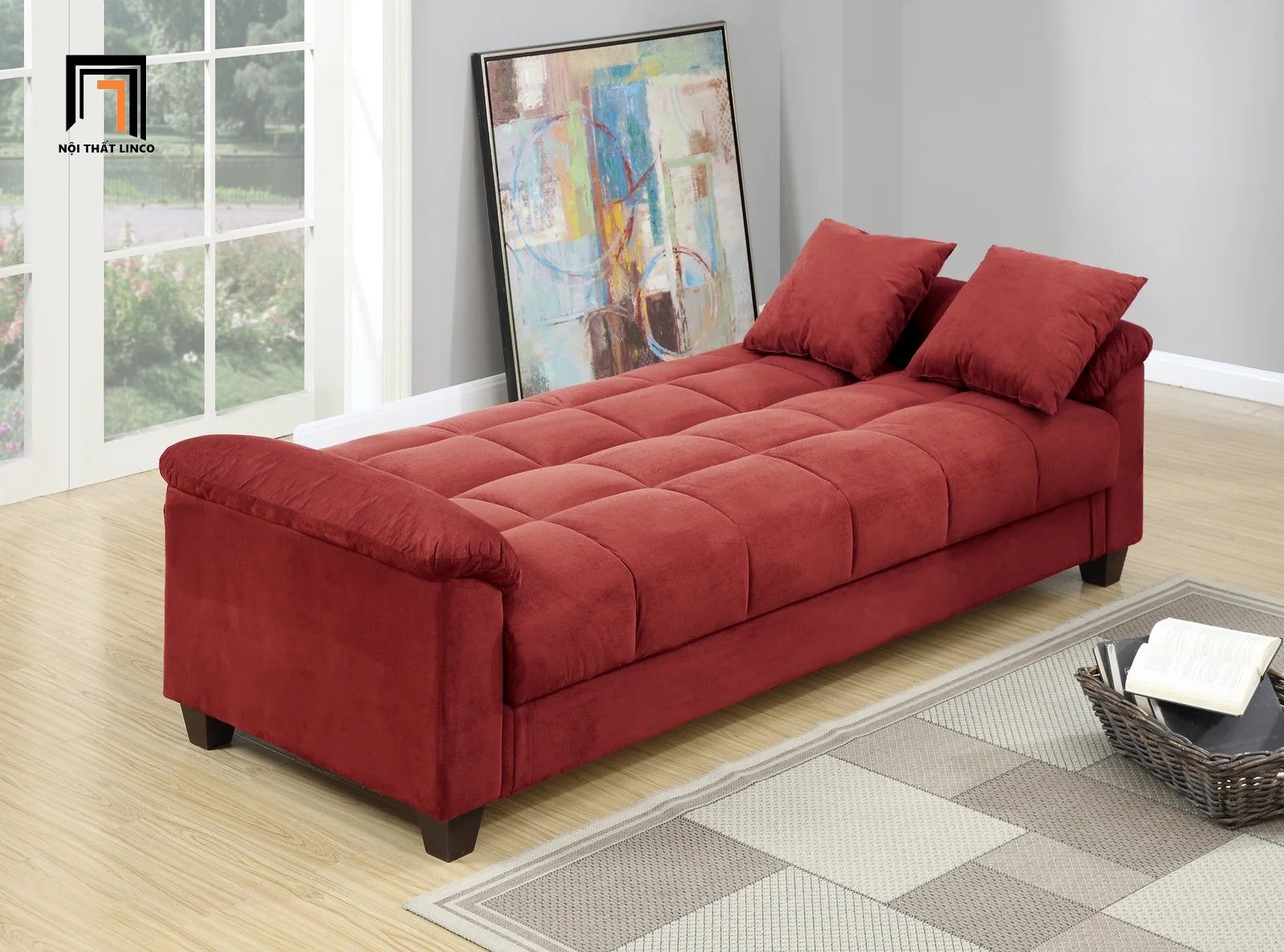  Ghế sofa giường thông minh GB89 Tomeny dài 2m vải nỉ nhung 