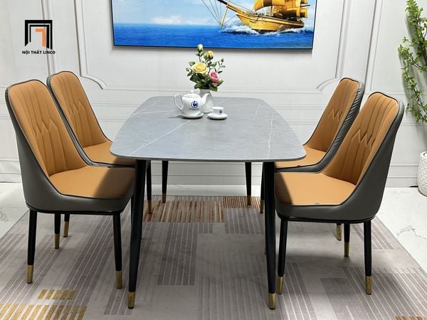 bộ bàn ăn đá ceramic 1m2