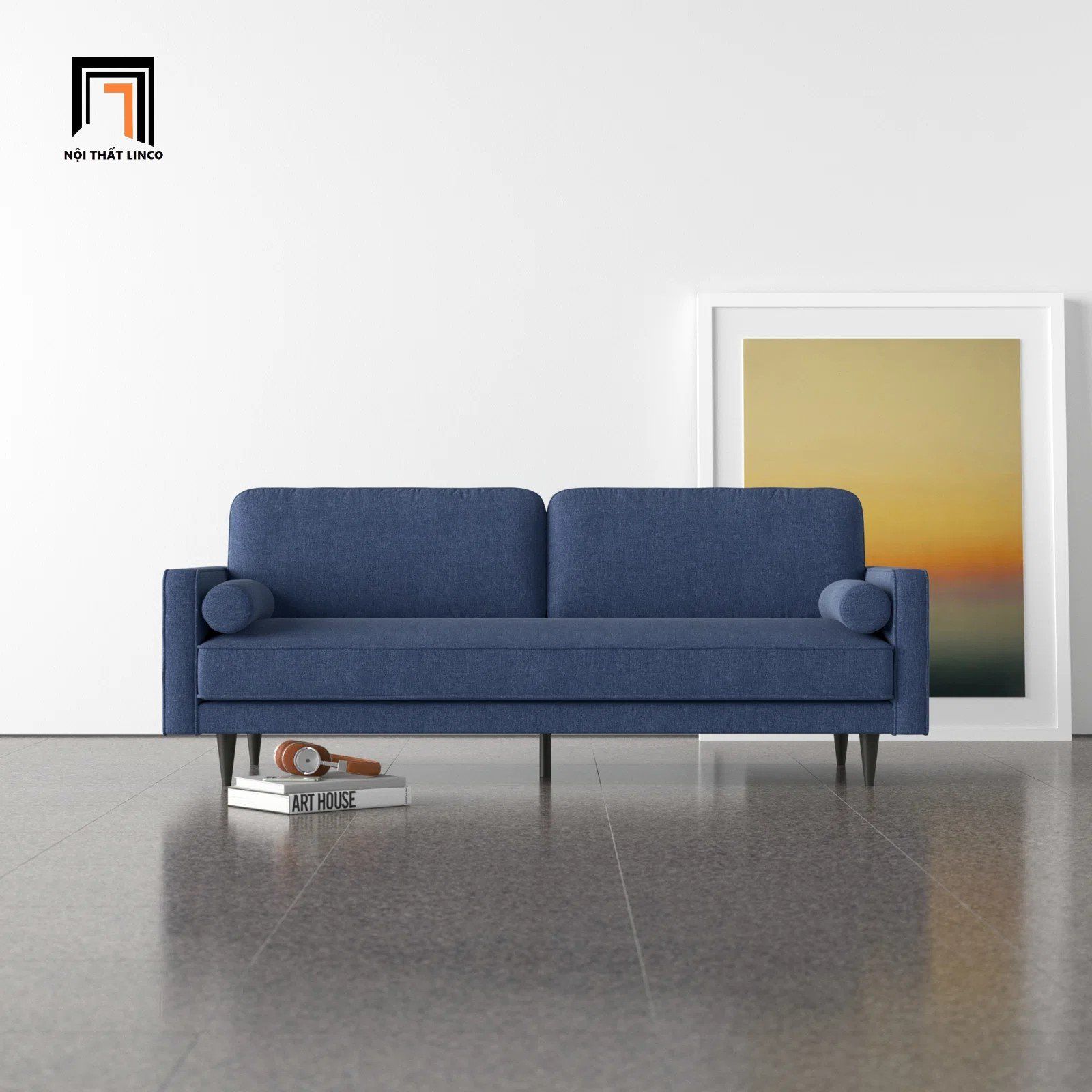  Ghế sofa băng dài 1m8 màu xám BT210 Nieto nhỏ gọn 