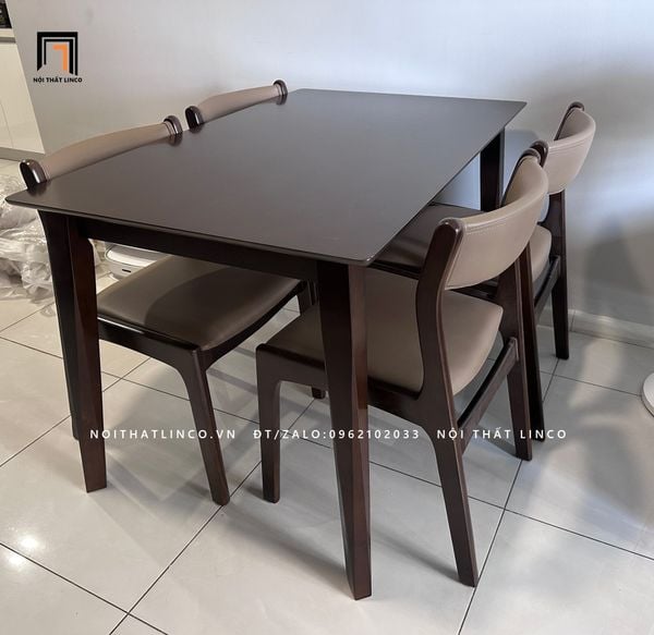 bộ bàn ghế ăn giá rẻ bọc da simili