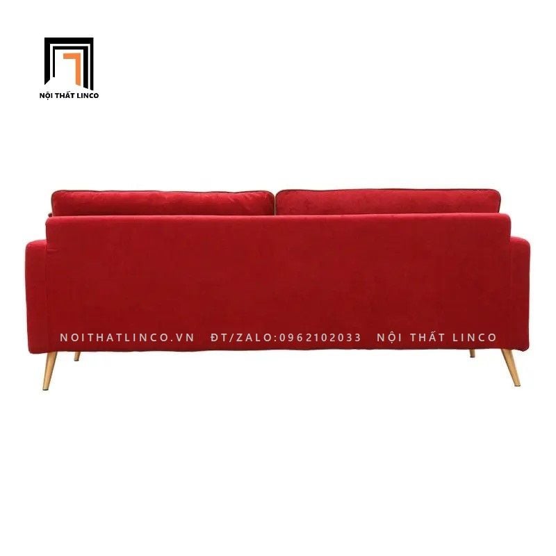  Ghế sofa băng đẹp đỏ đô BT82 Monrei chân inox 