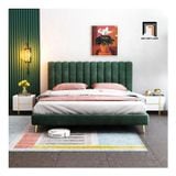  Giường ngủ xinh xắn GN32 Jasy đầu giường chia múi vải nhung 