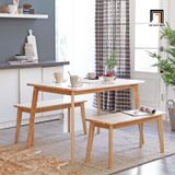  Bộ bàn ăn 1m2 2 ghế bench 43-KH4-G105-B108 gỗ tự nhiên 