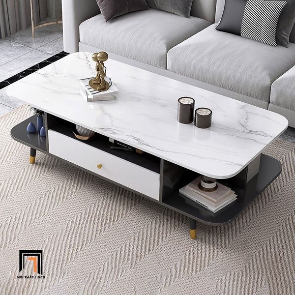 bàn sofa hình chữ nhật mặt đá