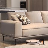  Ghế sofa băng dài 2m5 BT75 Camasu da công nghiệp trắng kem 