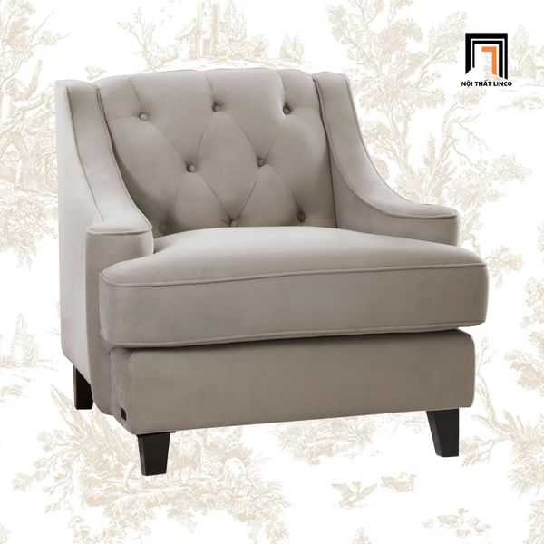 ghế sofa đơn sang trọng xám tro