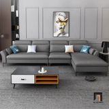  Bộ ghế sofa phòng khách 3m2 x 1m75 GT121 Fontana da giả xám 