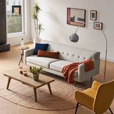  Ghế sofa băng màu xám trắng BT110 Elias dài 2m1 sang trọng 