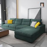  Bộ ghế sofa góc L vải nỉ giá rẻ GT196 Elviso 3m x 1m6 xanh lá 
