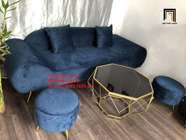 bộ ghế sofa thuyền màu xanh đậm