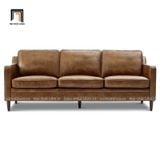  Ghế sofa băng màu nâu da bò BT33-Abbot 2m da công nghiệp 