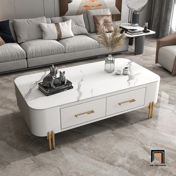  Bàn sofa hình hộp chữ nhật 1m x 55 BSF5 Stonis mặt đá trắng 