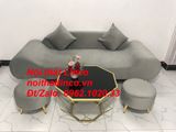  Bộ ghế sofa văng băng thuyền SFT dài 2m xám lông chuột nhỏ 