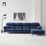  Bộ ghế sofa góc L xanh đậm nỉ GT205 Brescia 3m x 1m7 cao cấp 