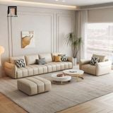  Bộ ghế sofa góc L 2m9 x 1m6 GT209 Sikeh da Pu màu trắng kem 