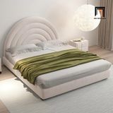  Giường ngủ bọc vải nỉ GN34 Bartley hình trăng tròn xinh xắn 