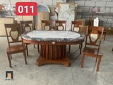  Set bàn ăn 6 ghế oval cao cấp GF24-BAD6-G315-B358 mặt đá 