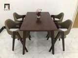 Bộ bàn ăn 4 ghế màu nâu 6-KH4-G5-B107-nausi nệm bọc da giả 