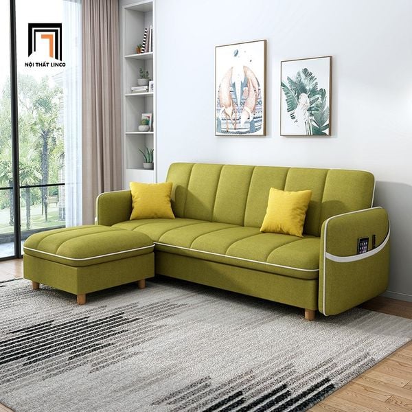 bộ ghế sofa giường kèm đôn vuông