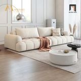  Bộ ghế sofa gia đình KT72 Muranso vải nhung nỉ đẹp màu be kem 