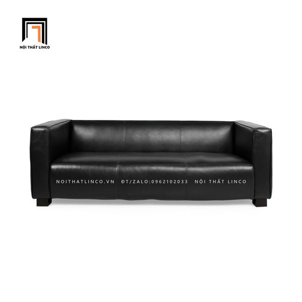 ghế sofa băng văn phòng da giả đen