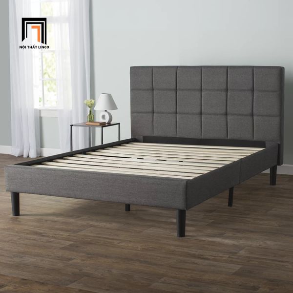  Giường ngủ giá rẻ GN10 Summons màu xám đậm vải nỉ 