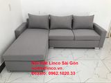  Sofa góc xám trắng giá rẻ dài 2m2 x 1m6 cho phòng khách nhỏ 