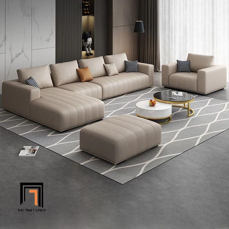  Bộ ghế sofa băng da Pu dài 2m6 BT279 Flin kèm ghế đôn vuông 