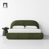  Giường ngủ nhỏ xinh xắn GN63 Sadarius vải nỉ nhung màu xanh lá 