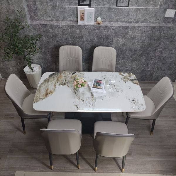 bộ bàn ăn đá 6 ghế