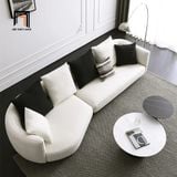  Ghế sofa băng cong dài 2m5 BT327 Tino màu xám trắng đẹp 