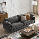  Ghế sofa băng vải nỉ màu xám đậm BT103 Verona dài 1m9 giá rẻ 
