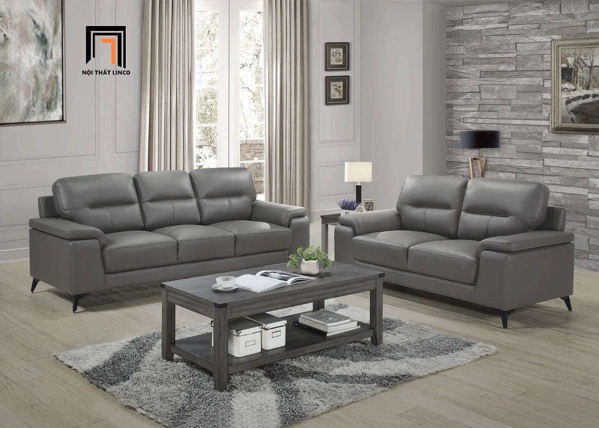  Bộ ghế sofa da giả KT46 Mahler da giả cho gia đình sang trọng 