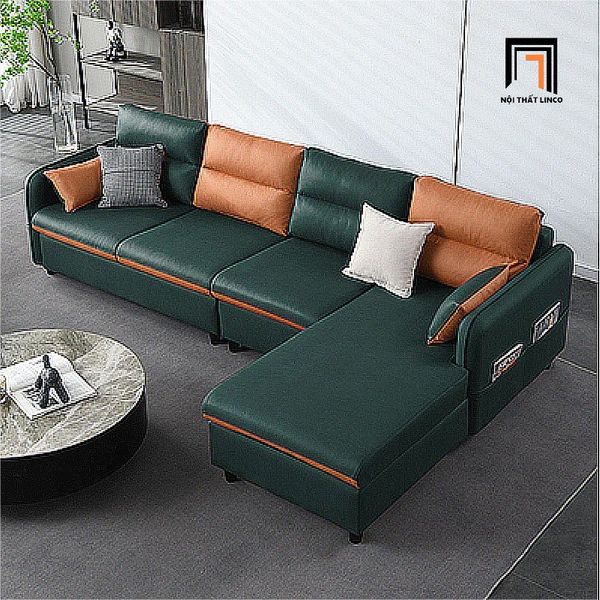 bộ ghế sofa góc l da công nghiệp