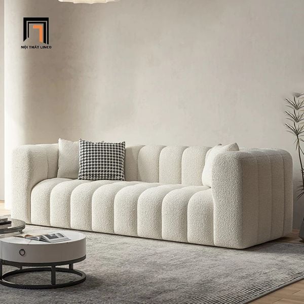 ghế sofa băng vải lông cừu dài 2m