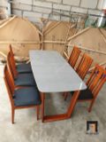  Bộ bàn ăn 6 người mặt đá GF7-BAD6-G305-B355 mặt ngồi nệm 